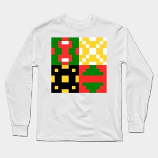 the pixel patterns of Christmas spirit Long Sleeve T-Shirt